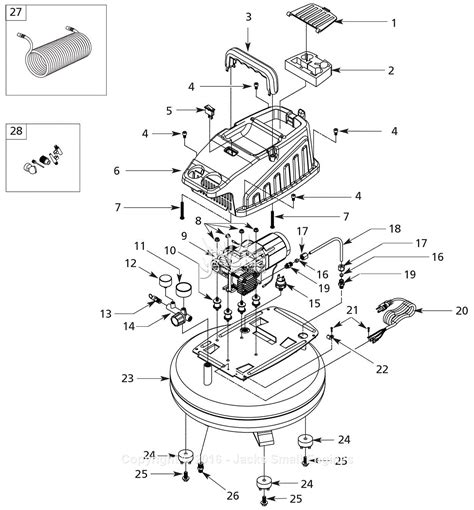 wiring diagram central pneumatic air compressor parts diagra