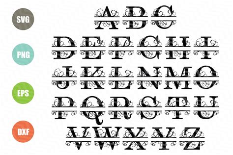 split letters   svg alphabet letters    svgs design bundles