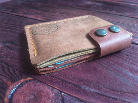 leather wallet template pattern minimalist wallet etsy