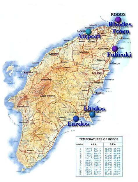 rhodes touristic map mapsofnet