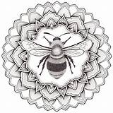 Mandala Bee Bumble sketch template