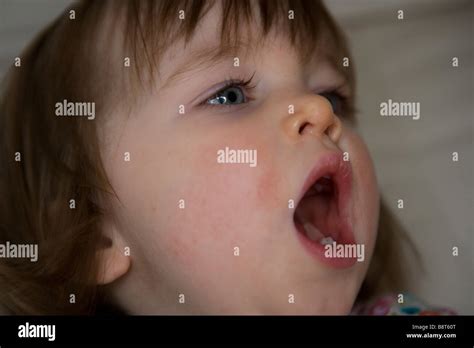 girl   mouth wide open stock photo alamy