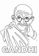 Gandhi Colorear Mahatma Nobel Fichas Escolares Indu Tablero sketch template