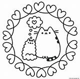 Coloring Cat Pusheen Pages Printable Print Book sketch template