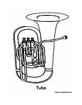 Tuba Coloring Pages Music Tubby Instrument Colormegood Template sketch template