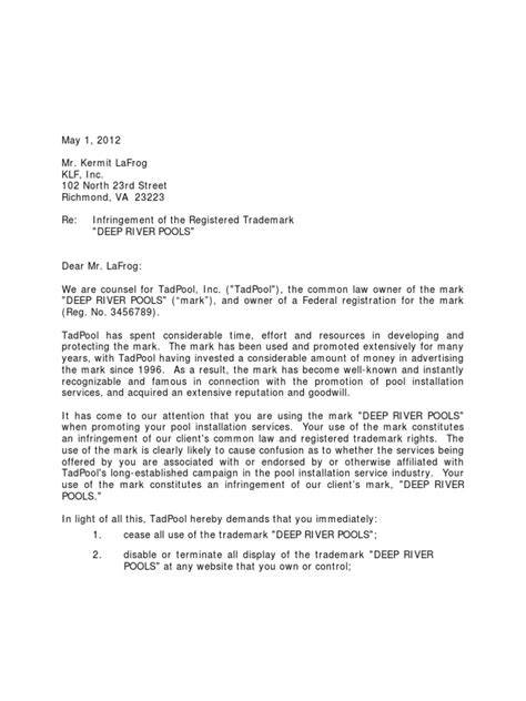 sample of cease and desist letter