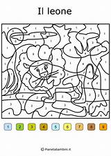 Colora Numeri Pianetabambini Ai Animali Bimbi Aperto Adulti Leone Difficili Risultati sketch template