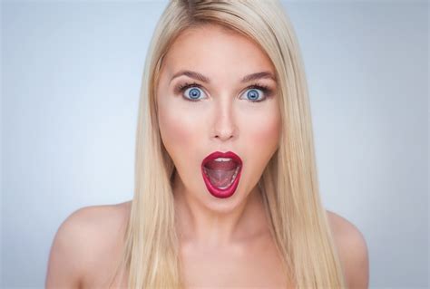 open mouth blonde model women women indoors blue eyes straight