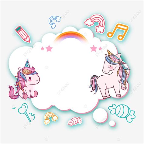 rainbow unicorn png transparent cartoon unicorn color rainbow border