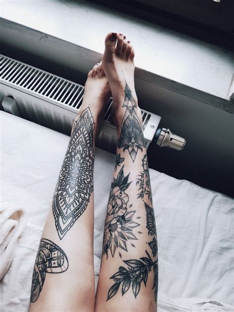ornamental shin tattoo girl leg tattoos shin tattoo leg tattoos