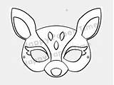 Mask Deer Coloring Template Printable Kids Fawn Woodland sketch template