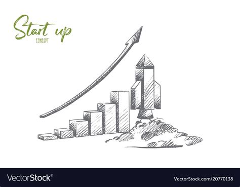 start  concept hand drawn isolated royalty  vector