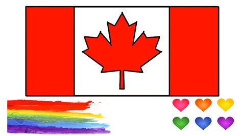 canadian flag drawing step  step  kids easy  coloring learning