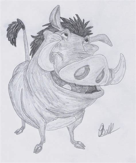 pumbaa   lion king sketch  jo linsdell disney art drawings