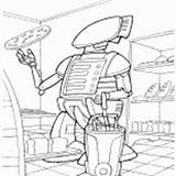 Robot Coloring Chef Dishwasher sketch template