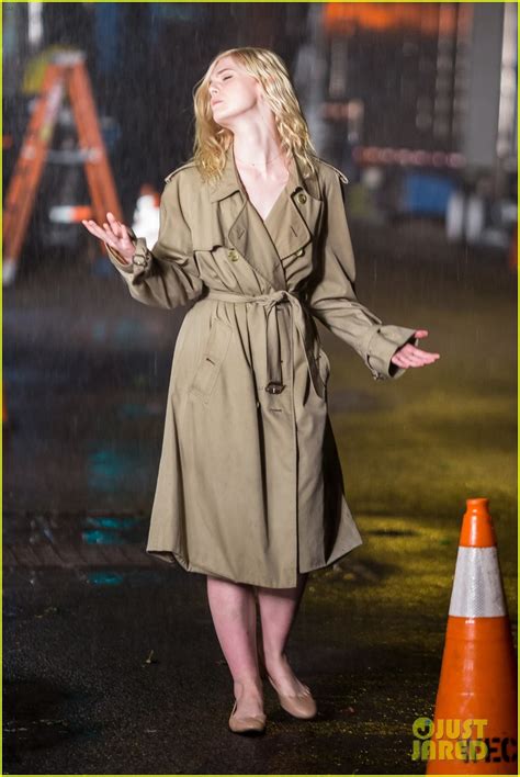 Elle Fanning Braves The Rain While Filming Woody Allen Movie Photo
