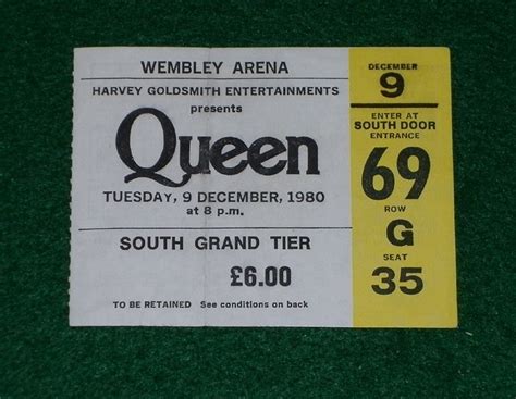 queen queen wembley ticket   ticket