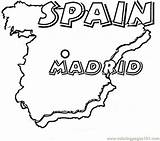 Spain Coloring Madrid Map Spanish Pages Flag Printable Kids Colouring Capital Sheets Para Colorear Dibujo España Mapa Countries Color Book sketch template