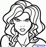 Widow Draw Coloring Drawing Marvel Pages Scarlett Johansson Face Angry Girl Drawings Step Printable Dragoart Avengers Characters Comics Easy Print sketch template