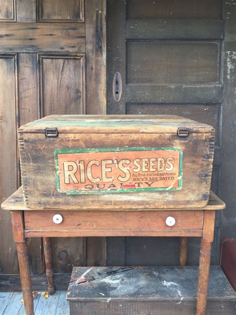 large antique seed box  limesilo  etsy seed box  wooden boxes primitive decorating