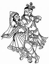 Flute Radha Colouring Kids sketch template