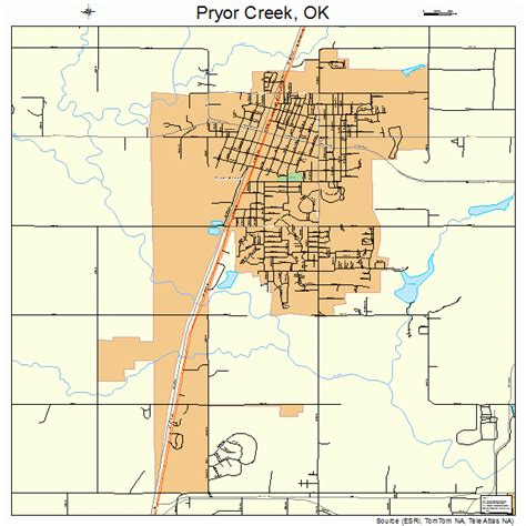 pryor creek oklahoma street map