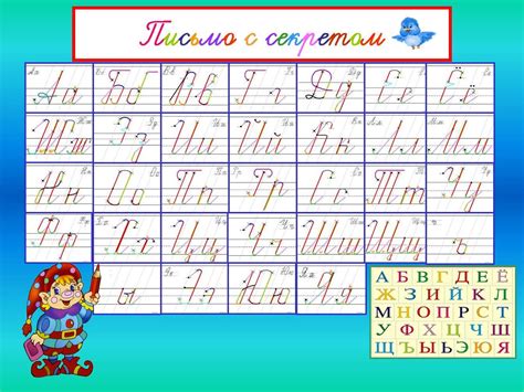 russian cursive letter chart