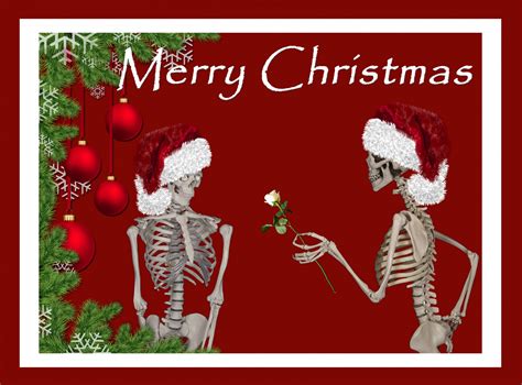 christmas skeleton funny card  stock photo public domain pictures