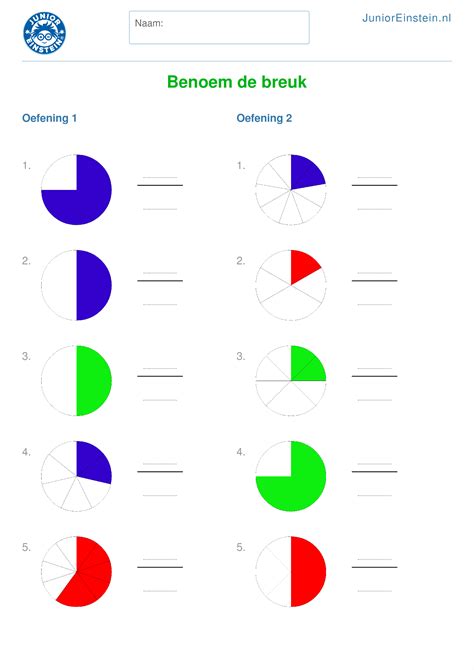 breukenkaart een tiende breuken werkbladen wiskunde