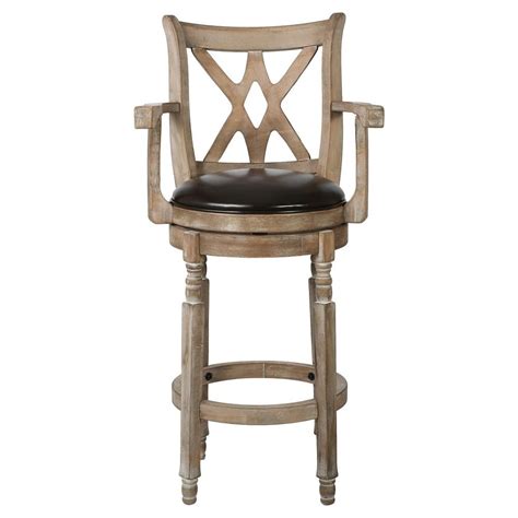 eclipse bonded leather armed swivel  barstool chocolate brown