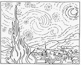 Starry Gogh Sponge Sternennacht Masterpiece Galt Coloriage Pintura Dessin Nuit étoilée Malvorlage Stellata Playroom Estética Colorir Quadri Gough Mummythatsme Biography sketch template