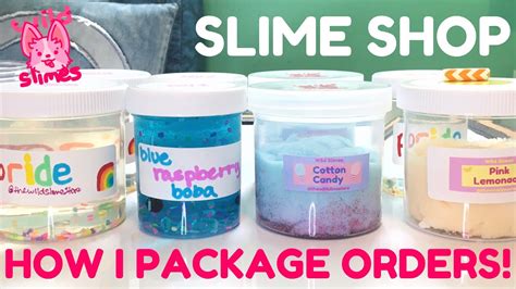 How I Package My Slime Shop Orders Slime Shop Restock With Me Youtube