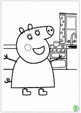Coloring Peppa Pig Dinokids Pages Close sketch template