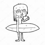 Surfer Girl Getdrawings Drawing sketch template