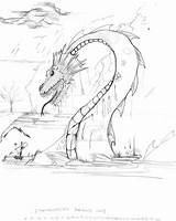 Sea Leviathan Serpent sketch template