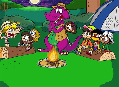 barney  doras campfire sing   purpledino  deviantart