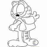 Garfield Coloring Pages Looking Kids Coloringpages101 Cushion Sleeping Printable sketch template