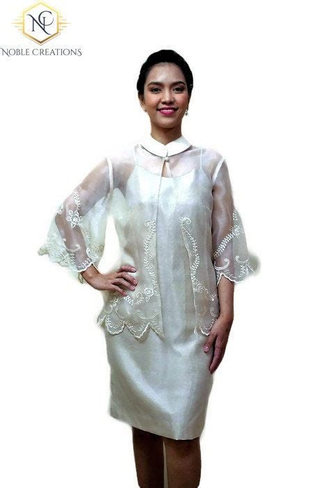 modern filipiniana silk embroidered blazer blouse barong