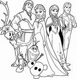 Frozen Coloring Pages Family Characters Disney Anna Kristoff So Olaf sketch template