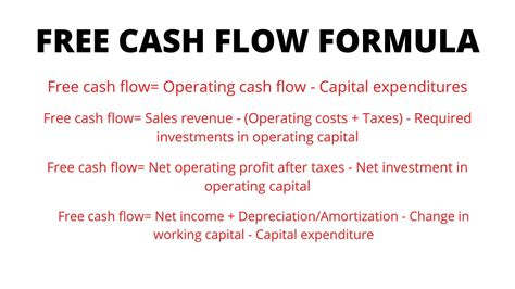 fcf  cash flow formula  calculation financial falconet