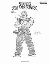 Coloring Smash Ryu Super Brothers Bros Pages Fun sketch template