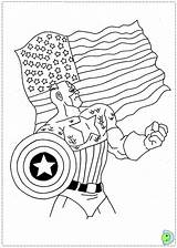 Coloring Captain America Dinokids Print Close sketch template
