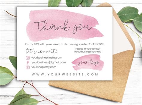 order card template business   etsy