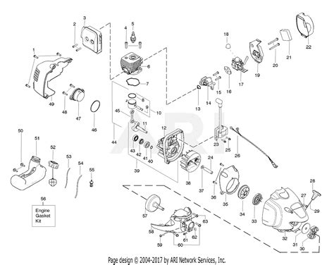 poulan ppe gas trimmer parts diagram  engine assembly