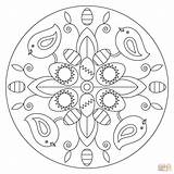 Mandala Coloring Easter Pages Birds Eggs Printable Colouring Colorings sketch template