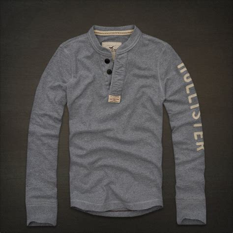 hollister by abercrombie and fitch different styles mens long sleeve henley shirts fashion ease
