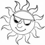 Coloring Sun Sunglasses Summer Clipart Wearing Wecoloringpage Print Library sketch template