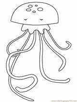 Jellyfish Coloring Pages Ocean Animals Fish Jelly Drawing Printable Simple Kids Sea Color Print Animal Drawings Food Horse Medusa Book sketch template