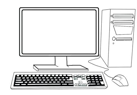 kindergarten computer parts coloring pages    worksheet