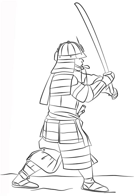 armored samurai coloring page  printable coloring pages  kids